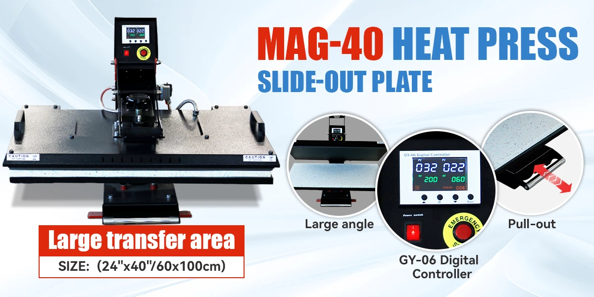 SkilPro MAG-40 storformat varmepresse med auto-open 60 x 100 cm