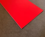 LaserDuo zweifarbige Acrylplatte Rot/Wei&szlig;, matt, 600 x 400 mm