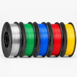 SKILPRO &ndash; Transparentes PLA++ Filamentpaket &ndash; Transparent, Gr&uuml;n, Blau, Rot und Gelb &ndash; 5 x 1 kg