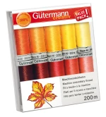 Günstiges Gütermann Stickgarn Set in Gelb- und Rottönen - Jetzt bestellen Gütermann Stickgarn-Set in gelben und rötlichen Farben