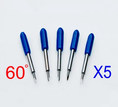 5 Stk. Messerpaket, Roland - Redsail Sandstrahl-Plottermesser 60º, Offset 0,75 mm [ZEC-U3050 & NRSA6075B]