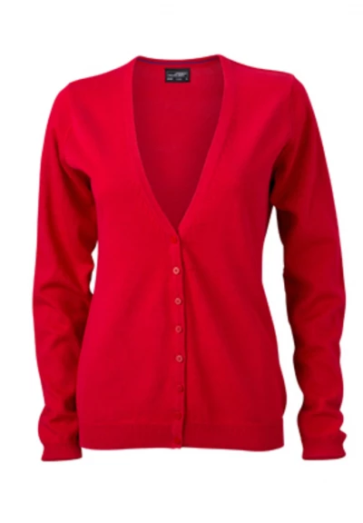 Günstiger JAMES & NICHOLSON Damen V-Ausschnitt Cardigan | Klassischer Baumwollstrick JAMES & NICHOLSON DAMEN V-AUSSCHNITT CARDIGAN