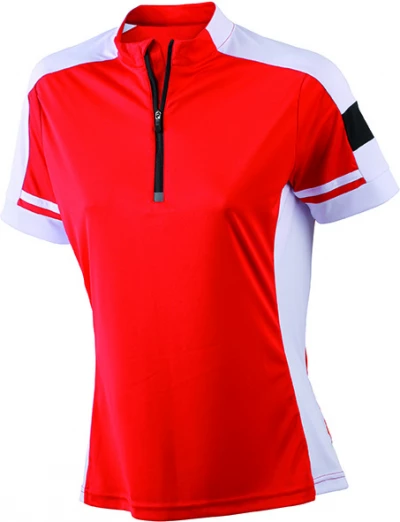 JAMES & NICOLSON DAMEN FAHRRAD T-SHIRT MIT HALBEM REISSVERSCHLUSS