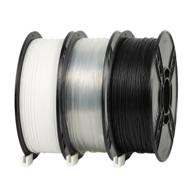 SKILPRO &ndash; PETG Filamentpaket &ndash; Transparent, Wei&szlig; und Schwarz &ndash; 3 x 1 kg