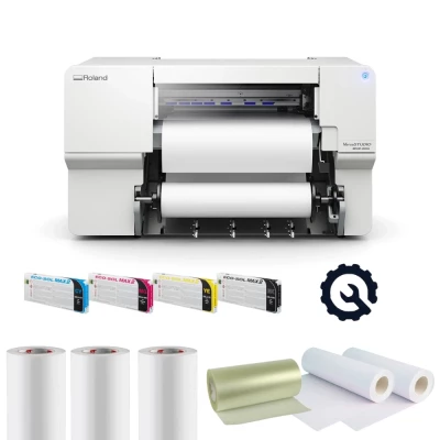 Roland BN2-20A Starterpaket – Komplettset für Textildruck und Schilderproduktion mit Eco-Solventdrucker, Tinten, Folienrollen un